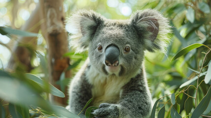Obraz premium Close-up of a koala in a tree