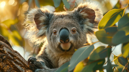 Fototapeta premium A koala in a eucalyptus tree