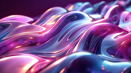 Dark purple and blue glossy wallpaper with abstract shapes. Glowing wavy texture