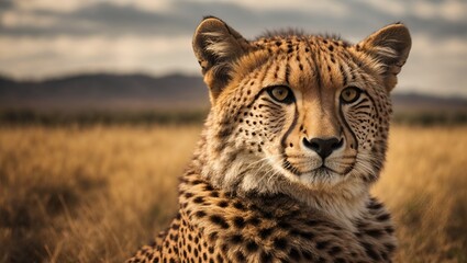 portrait of a cheetah HD 8K wallpaper Stock Photographic Image