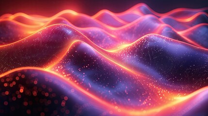 Obraz premium Dark abstract curve and wavy background with gradient and color, Glowing waves in a dark background
