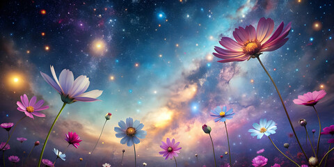 Floral Galaxies Stars Sprout from Petals