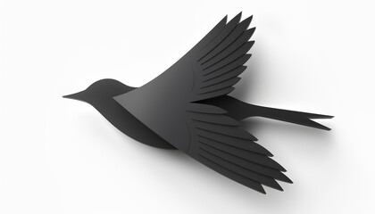 Obraz premium Create a minimal illustration of a bird with spread wings