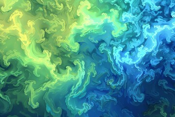 Swirling Abstract in Aquamarine Hues