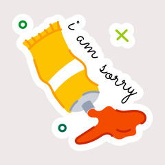 A customizable flat sticker of paint spill 