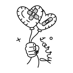 Check this glyph sticker of sorry balloons 