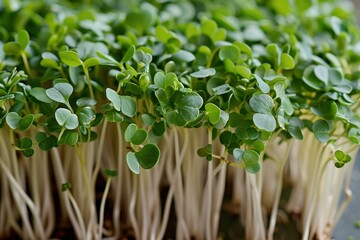 Closeup of fresh microgreens sprouts   healthy food concept for vibrant nutrition