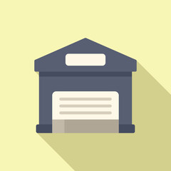 Open parcel warehouse icon flat vector. Distribution post. Delivery package