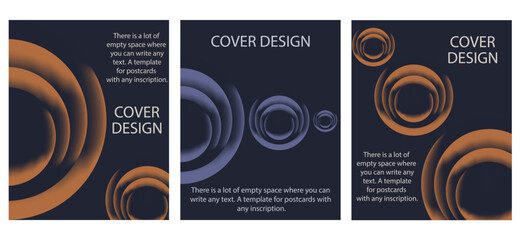 Set Corporate Cover Desing with trend Velvet Gradient circles. Dark Future Dusk 2025 color Posters Collection. Vector can used card Cover Design Template. EPS 10
