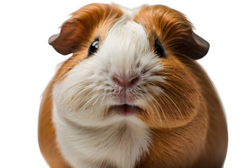 funny guinea pig smiling on white background - obrazy, fototapety, plakaty