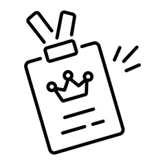 Premium linear icon of a vip pass 