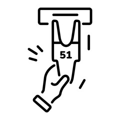 Grab this linear style icon of queue ticket 