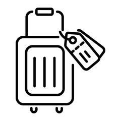 Grab this line style icon of travel luggage 