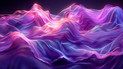 Obraz premium Flowing purple waves creating a luxurious and dynamic abstract background