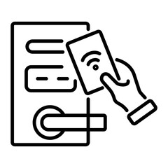 Ready to use linear icon of a key card 