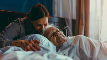Nurse Comforting Elderly Patient