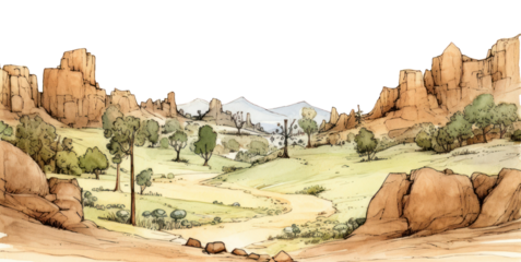 PNG Valley sketch landscape mountain.