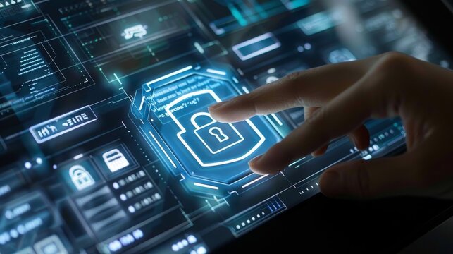 Integrate encryption technology within a tech network for malware prevention, ensuring secure server operations and lock security for user digital protection.