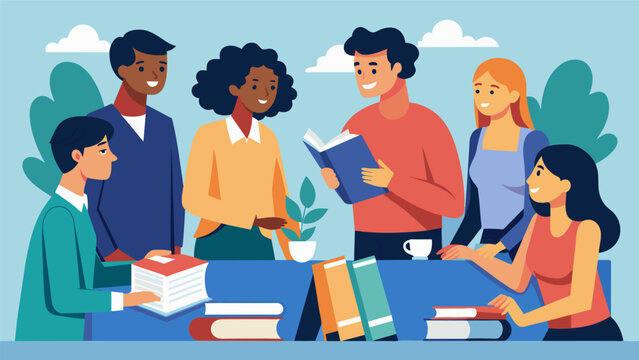 A book signing event where readers can meet and chat with their favorite authors and get their books personally signed.. Vector illustration