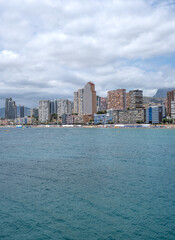 Obraz premium Benidorm Spain,Costa Blanca.View of the sea and the city of Benidorm Spain.