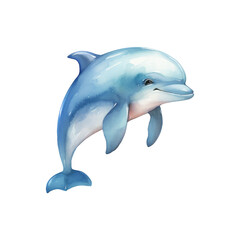 Obraz premium Dolphin Isolated Detailed Watercolor Hand Drawn Painting Illustration