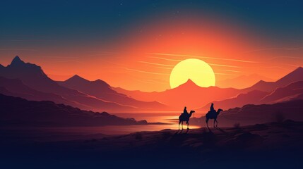 sunset in the mountains