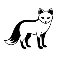 Arctic fox vector icon line art