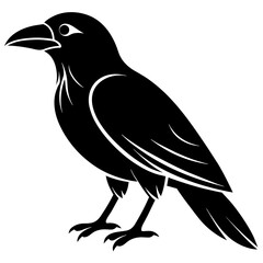 crow silhouette vector icon illustration