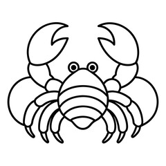 Hermit Crab silhouette vector icon illustration line art
