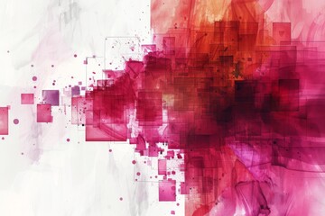 A captivating abstract desktop wallpaper featuring deep Space-Cherry hues merging with White, creating a sense of confusion within a structured layout.