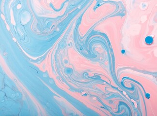 Abstract background with pink and blue swirls of liquid paint. Pastel colored fluid art paint. © D'Arcangelo Stock