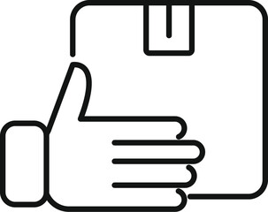 Give parcel icon outline vector. Package shipment. Courier store service
