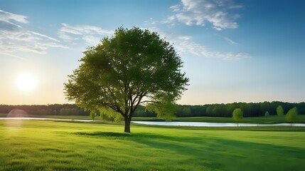 Tranquil Park Tree: A Green Oasis in the Heart of Nature