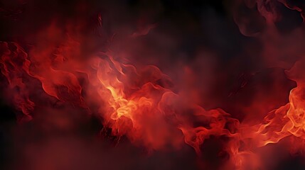 Red Inferno: Black Abstract Background with Flame and Smoke