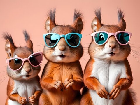 squirrels in sunglasses