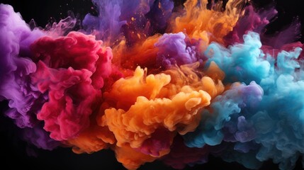 Obraz premium Flow of colorful liquid in water. Rainbow Explosions