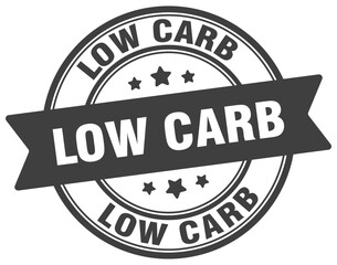 low carb stamp. low carb label on transparent background. round sign