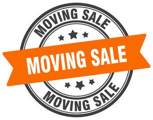 Fototapeta premium moving sale stamp. moving sale label on transparent background. round sign