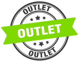 outlet stamp. outlet label on transparent background. round sign