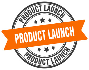 product launch stamp. product launch label on transparent background. round sign