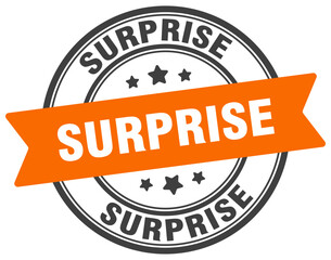 surprise stamp. surprise label on transparent background. round sign