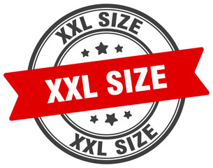 xxl size stamp. xxl size label on transparent background. round sign