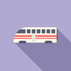 Ecology train icon flat vector. High speed move. Passenger journey