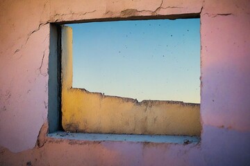 old wall with peeling paint