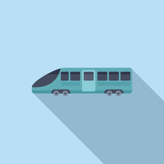 Traffic train icon flat vector. New modern transport. High speed