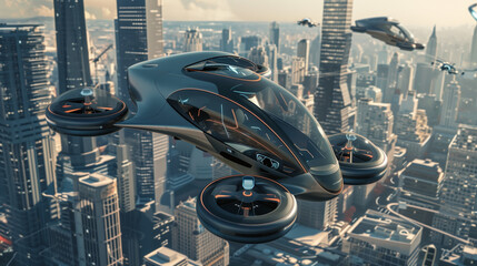 Skybound: The Future of Urban Mobility Unveiled - obrazy, fototapety, plakaty