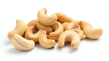 Cashew Cascade: Nuts Descending on Clear or White Background