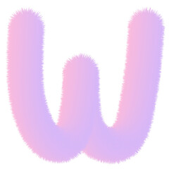 Fototapeta premium Pink and purple fuzzy letter