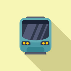 Subway fast metro icon flat vector. Rail transport. Transit journey move