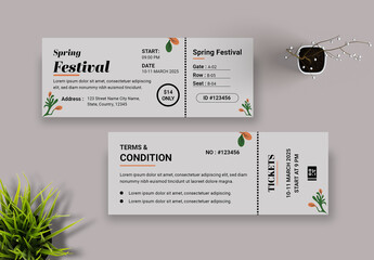 Spring Festival Event Ticket Design - obrazy, fototapety, plakaty